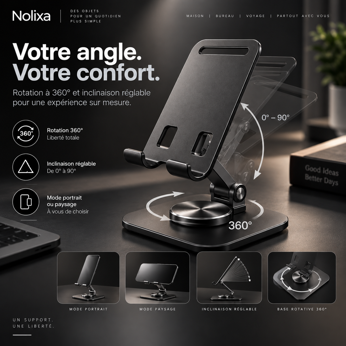 Support téléphone pliable 360° – Nolixa