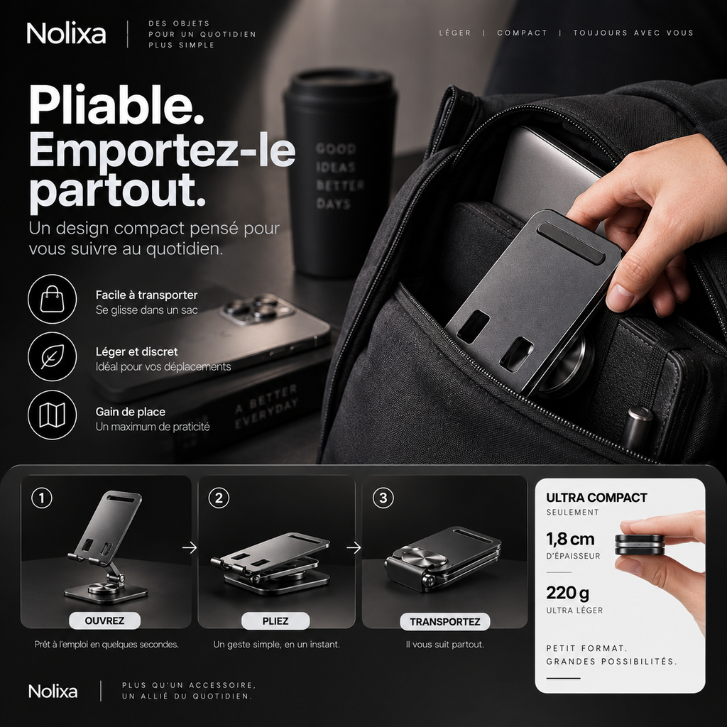 Support téléphone pliable 360° – Nolixa