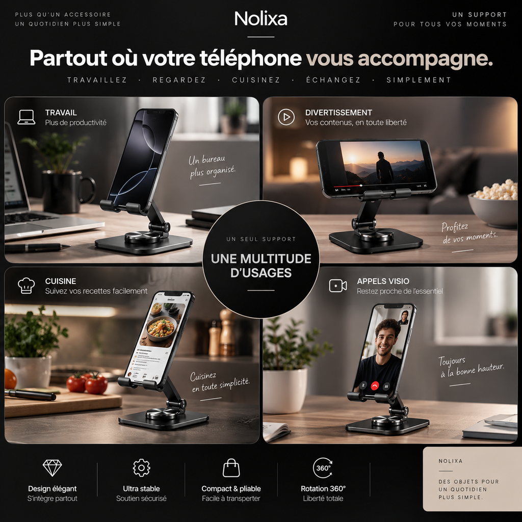 Support téléphone pliable 360° – Nolixa