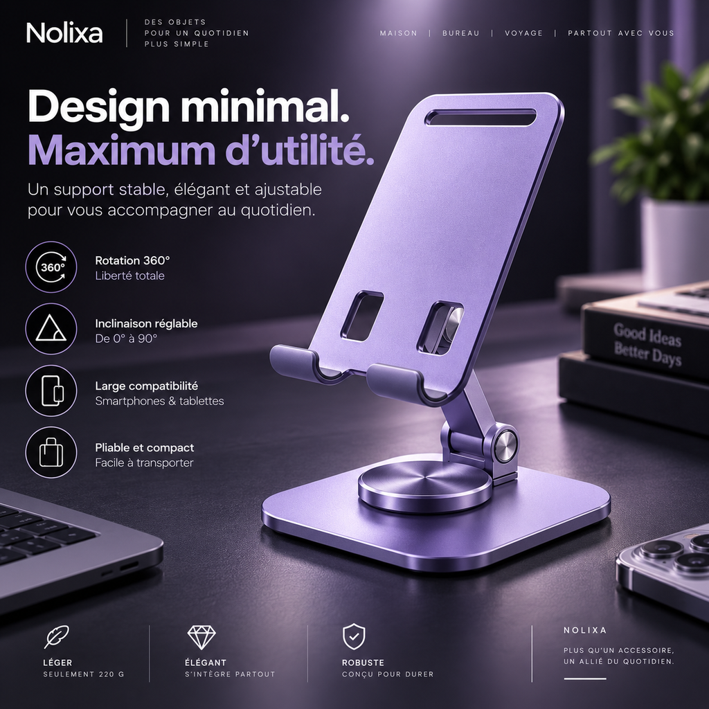 Support téléphone pliable 360° – Nolixa